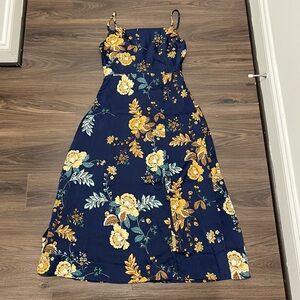 Petal and Pup Floral & Navy Blue Dress